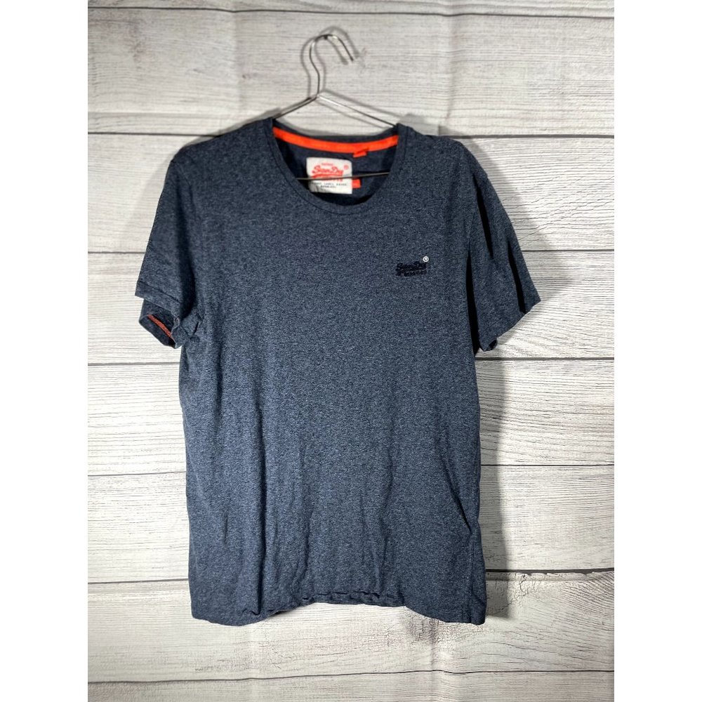 Super Dry - Men's Blue/Gray Logo T-Shirt - Size XXL